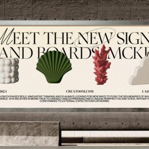City Sidewalk Billboard Mockup