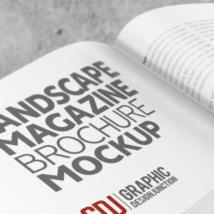Close Up Landscape Brochure Mockup
