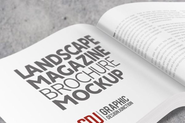 Close Up Landscape Brochure Mockup