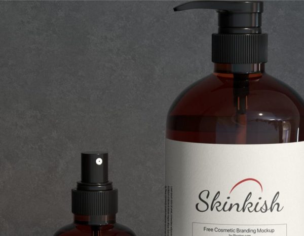 Closeup Bottle Mockup PSD