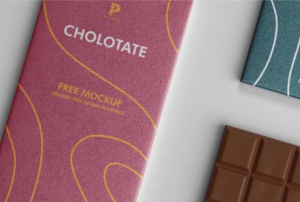 Closeup Chocolate Bar Mockup PSD