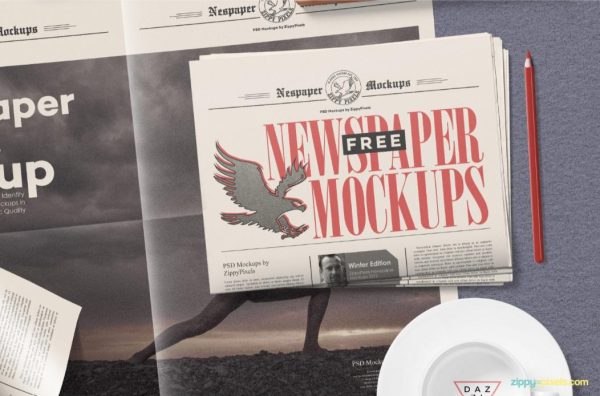 Closeup Newspaper Advert Mockup