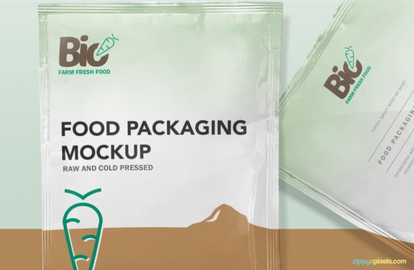 Closeup Sachet Mockup Template