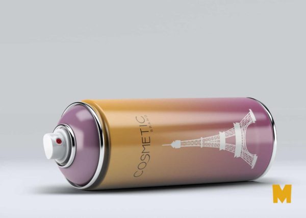 Colored Spray Can Mockup