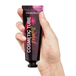 Cosmetic Tube in Hand Mockup