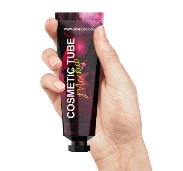 Cosmetic Tube in Hand Mockup