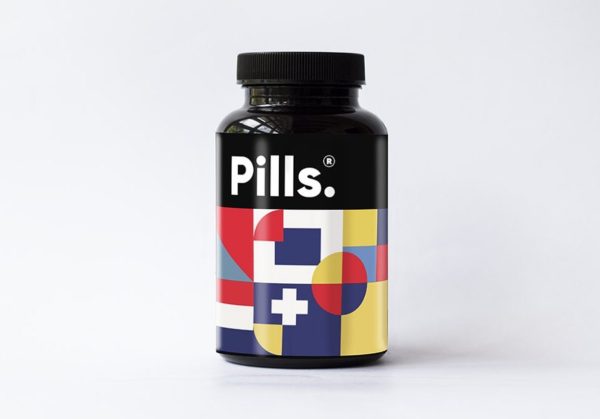 Creative Pills Label Mockup PSD