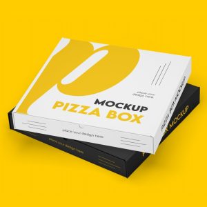 Double Pizza Box Mockup