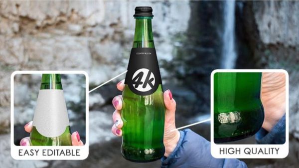 High Resolution Water Bottle in Hand Mockup - Image 2