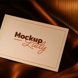 Editable Business Card on Fabric Mockup