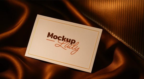 Editable Business Card on Fabric Mockup