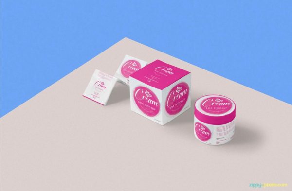 Editable Cream Jar Mockup PSD