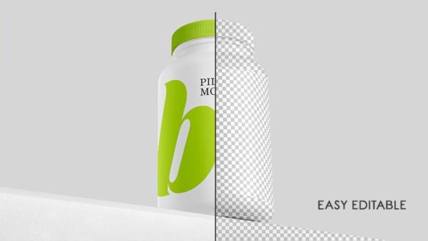 Editable Matte Pills Branding Mockup