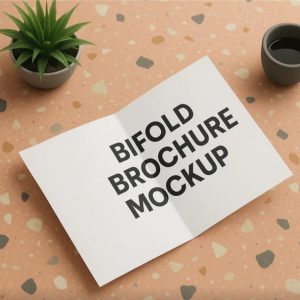 Editable Open Bifold Brochure Mockup