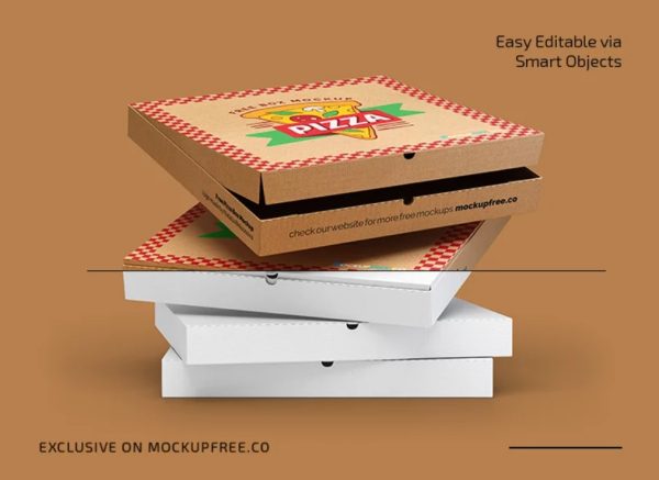 Editable Pizza Stack Mockup