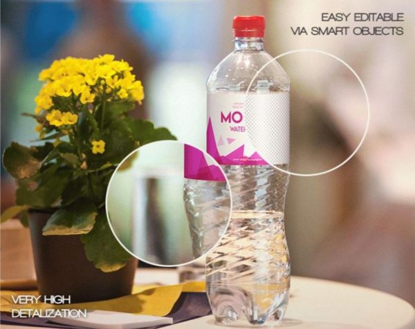 Editable Plastic Water Bottle Mockup