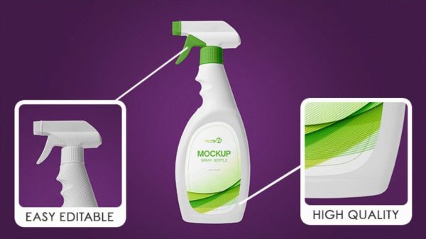 Editable Spray Bottle Branding Mockup