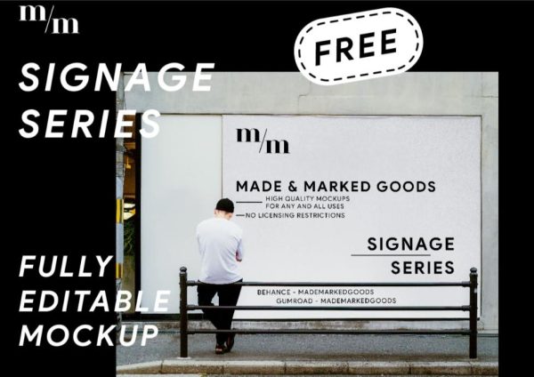 Editable Urban Signage Mockup PSD