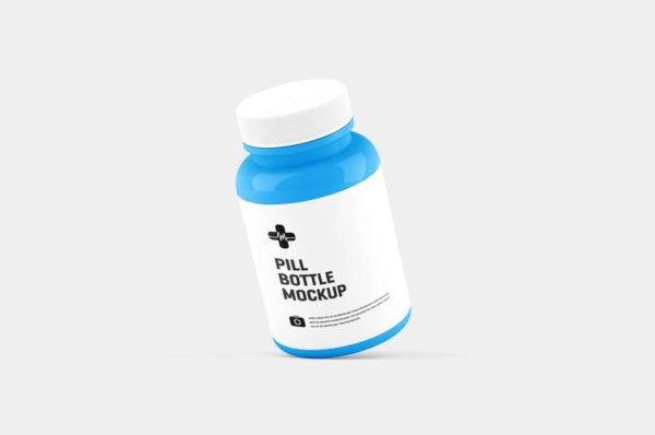 Floating Pill Bottle Mockup