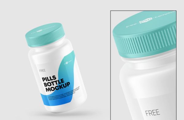 Floating Pills Branding Mockup