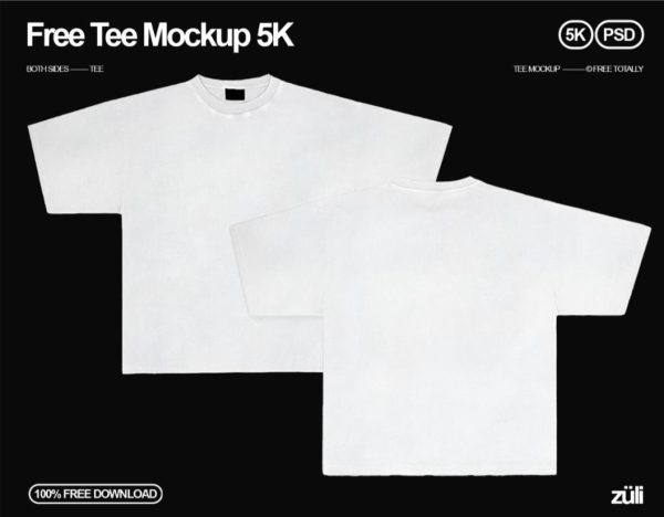 Free 5K Tee Mockup PSD
