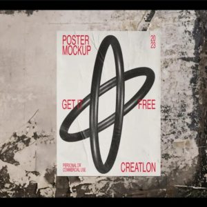 Free Glued Poster Mockup PSD