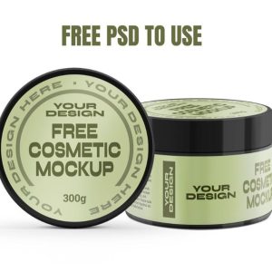 Free Realistic Cream Jar Mockup