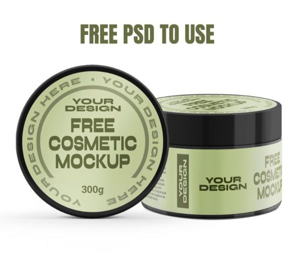 Free Realistic Cream Jar Mockup