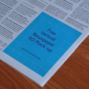 Free Vertical Newspaper Ad Mockup