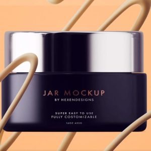 Front View Cream Jar Mockup