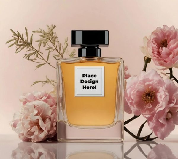 Front View Perfume Labeling Mockup