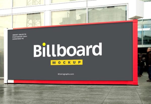 Front View Store Billboard Mockup