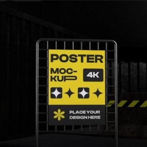 Front View Urban Poster Branding Mockup