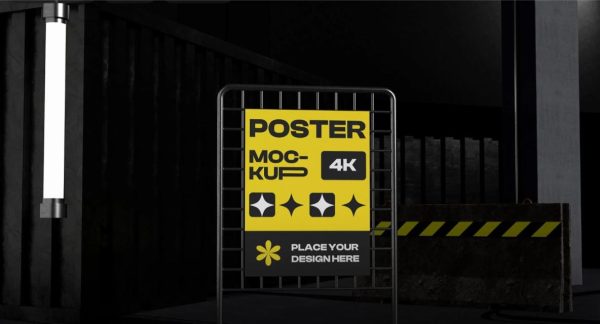 Front View Urban Poster Branding Mockup