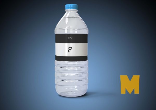 Front View Water Bottle Label Mockup