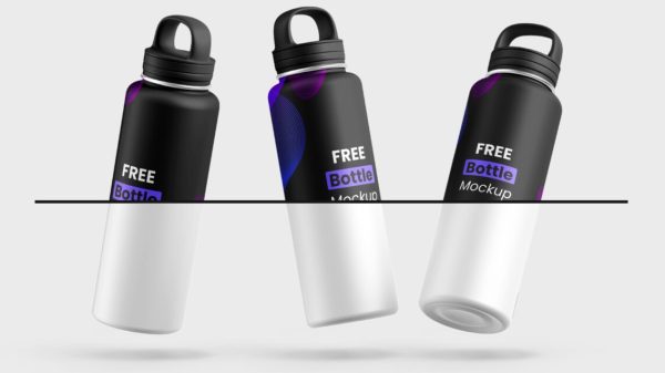 Fully Editable Metallic Bottle Mockup