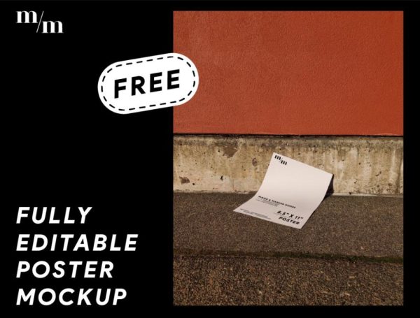 Fully Editable Poster Mockup PSD