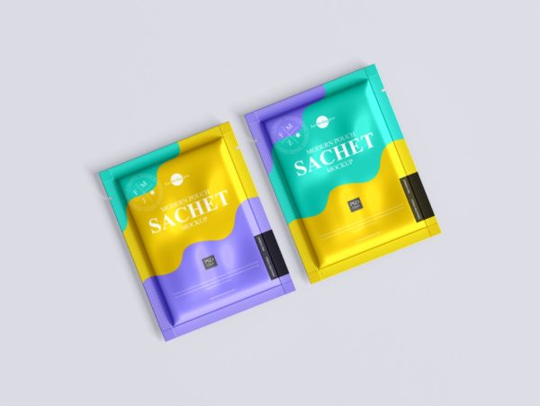 High Quality Sachet Branding Mockup