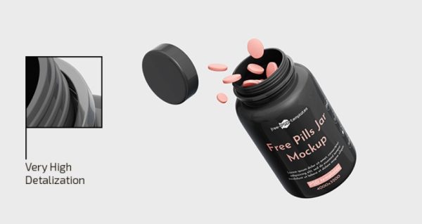 In Air Pills Packaging Mockup