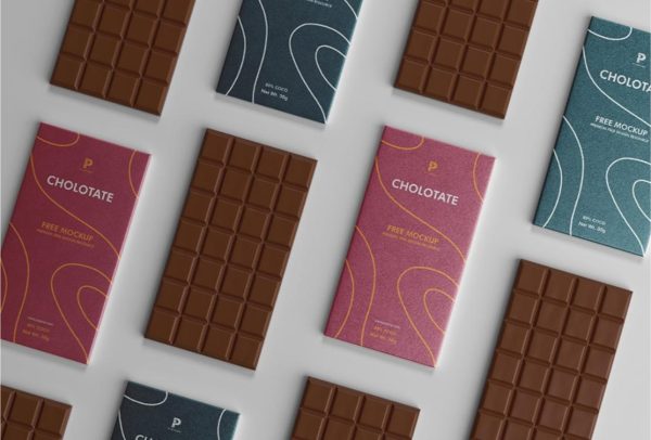 Isometric Chocolate Branding and Packaging Mockup