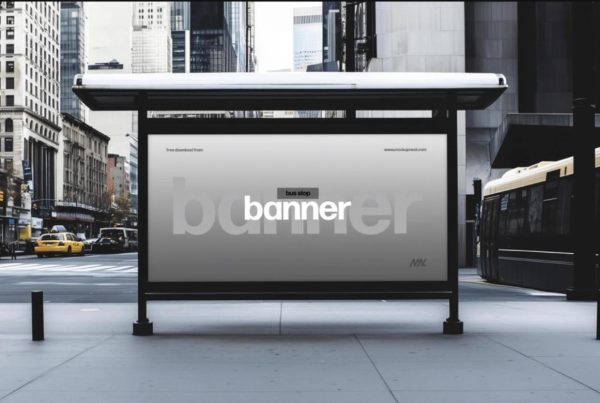 Large Bus Stop Banner Mockup