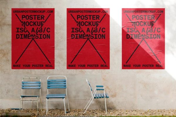 Large Urban Posters Mockup PSD