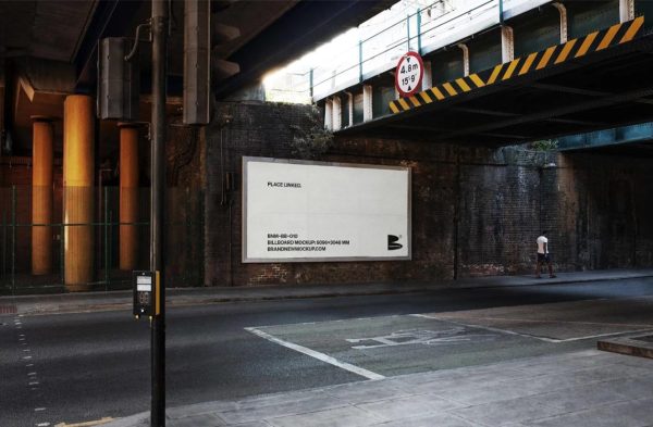London Street Billboard Mockup PSD