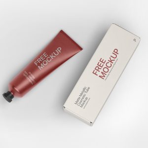 Metallic Cosmetics Tube Mockup PSD