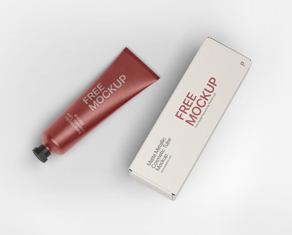 Metallic Cosmetics Tube Mockup PSD