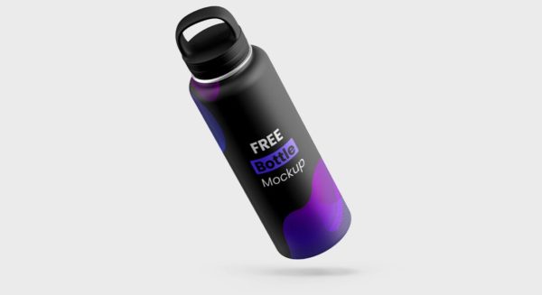 Metallic In Air Bottle Mockup