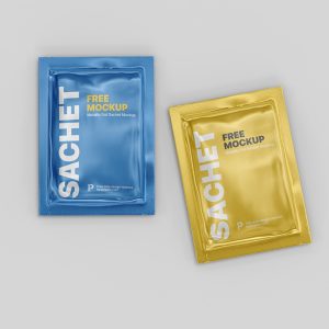 Metallic Sachet Mockup PSD