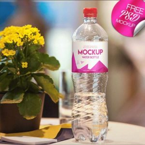 Minimal Plastic Water Bottle Mockup