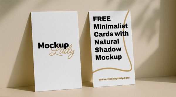 Minimal Standing Business Card Mockup