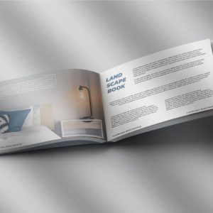 Open Landscape Book Mockup Download